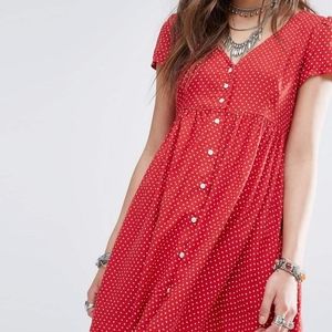 Red star-patterned dress